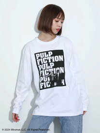 【SALE／20%OFF】Green Parks ■PULP FICTION ロゴptロンT 24SS/トレーナー/綿100%/プリント グリーンパークス トップス カットソー・Tシャツ ホワイト【送料無料】