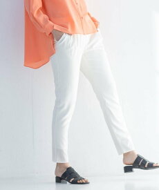 INDIVI 新色登場!【褒められパンツ/洗える】ウエストゴムタックテーパードパンツ インディヴィ パンツ その他のパンツ ブルー ネイビー ホワイト ベージュ ブラック【送料無料】