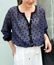 【SALE／30%OFF】NOLLEY'S シアーフロッキードットクルーネックカーディガン ノーリーズ トップス カーディガン ベー…