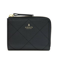 LANVIN COLLECTION クロワゼパース 二つ折りL字ファスナー財布 マルショウ エンドウ 財布・ポーチ・ケース 財布 ブラック レッド ブラウン ブルー【送料無料】