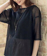 【SALE／50%OFF】ikka 【2点セット】メッシュレイヤードアンサンブル イッカ トップス アンサンブル ブラ…