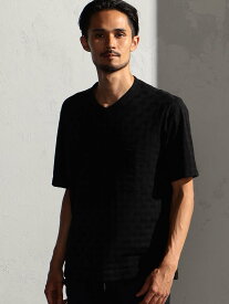 NICOLE CLUB FOR MEN 【RIELABO】チドリ柄VネックTシャツ ニコル トップス カットソー・Tシャツ ホワイト グレー ブラック【送料無料】