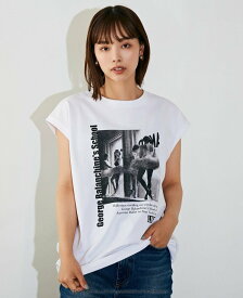 MELROSE CLAIRE 【メルローズ50周年限定】【GOOD ROCK SPEED "LIFE"別注フォトノースリーブ】 メルローズクレール トップス カットソー・Tシャツ ホワイト グレー【送料無料】