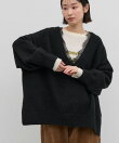 深Vレースドッキングオーバーニット