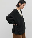 深Vレースドッキングオーバーニット