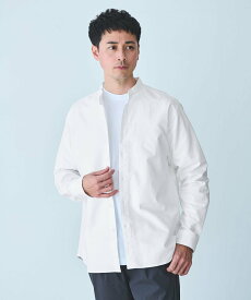 【SALE／40%OFF】UNITED ARROWS green label relaxing JUST fit バンドカラー オックスフォード シャツ ユナイテッドアローズ グリーンレーベルリラクシング トップス シャツ・ブラウス ブルー ネイビー ホワイト【送料無料】