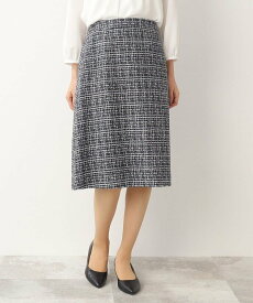 【SALE／37%OFF】UNTITLED 【セレモニースーツ】ラメツイード Aラインスカート アンタイトル スカート ロング・マキシスカート ブルー ブラック ネイビー グレー【送料無料】