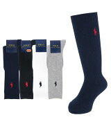 POLO RALPH LAUREN POLO キッズ ワンポイント リブハイソックス ナイガイ 靴下・レッグウェア 靴下 ホワ…