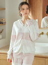 【SALE／30%OFF】gelato pique ウォッシャブルスムーズィーボーダーパーカ ジェラートピケ インナー・ルームウェア その他のインナー・ルームウェア ピンク ネイビー【送料無料】