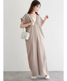 【SALE／66%OFF】Ludic Park ピーチ起毛シャーリングサロペット ルディックパーク ワンピース・ドレス ワンピース ブルー ベージュ