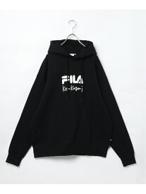 【SALE／50%OFF】VENCE share style 【WEB限定】FILA KEN KAGAMI プルパーカー ヴァンス エクスチェンジ トップス パーカー・フーディー ブラック ホワイト【送料無料】