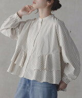 Sonny Label 『WEB限定』バンドカラーフリルストライプシャツ サニーレーベル トップス シャツ・ブラウス…