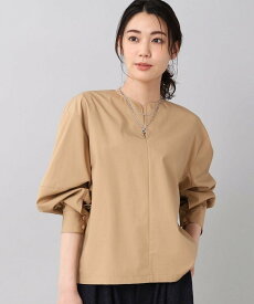 【SALE／60%OFF】UNTITLED 【洗える】キーネックボリューム袖ブラウス アンタイトル トップス シャツ・ブラウス ホワイト ベージュ パープル【送料無料】