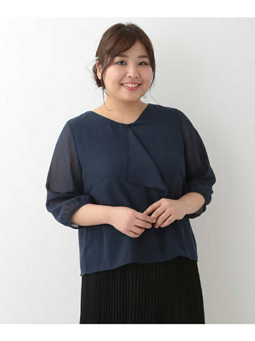 Eur3 大きいサイズ フリルシフォンブラウス Rakuten Fashion 楽天ファッション 旧楽天ブランドアベニュー R