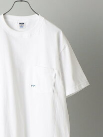 【SALE／5%OFF】SHIPS *SHIPS: マイクロ SHIPSロゴ ポケット Tシャツ シップス トップス カットソー・Tシャツ ホワイト グレー ブラック ピンク レッド グリーン ブルー ネイビー