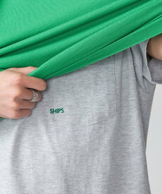 【SALE／15%OFF】SHIPS MEN 【WEB限定】SHIPS: マイクロ SHIPSロゴ ポケット Tシャツ シップス トップス カットソー・Tシャツ ブルー ネイビー ホワイト グレー ブラック ピンク レッド グリーン