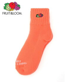 FRUIT OF THE LOOM FRUIT OF THE LOOM/(W)Q FTL 裏起毛ネオンルームソックス ハンドサイン 靴下・レッグウェア 靴下 グリーン パープル オレンジ