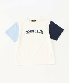 COMME CA ISM ロゴプリント 半袖Tシャツ コムサイズム トップス カットソー・Tシャツ ホワイト ブラック ピンク ブルー