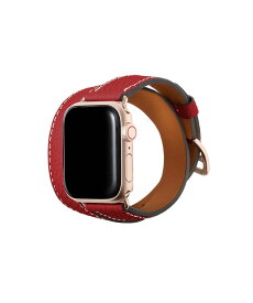 BONAVENTURA ダブルトゥール Apple Watch レザーバンド シュリンクレザー【38mm/40mm/41mm】 (アダプター:ゴールド) ボナベンチュラ アクセサリー・腕時計 その他のアクセサリー・腕時計 オレンジ ネイビー ブラック ブルー レッド【送料無料】