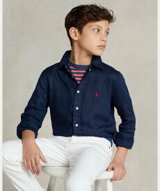 POLO RALPH LAUREN (ボーイズ 8才~20才)リネン シャツ ラルフローレン トップス シャツ・ブラウス ネイビー【送料無料】