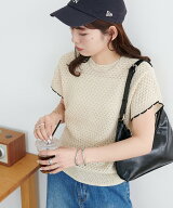 【SALE／20%OFF】Discoat 【WEB限定】袖配色スカラップポコポコフレンチニット ディスコート トップス ニ…
