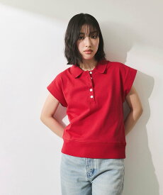 ADAM ET ROPE' FEMME 【WEB限定】スリーブレスポロトップス アダムエロペ トップス ポロシャツ ブラック ホワイト レッド【送料無料】