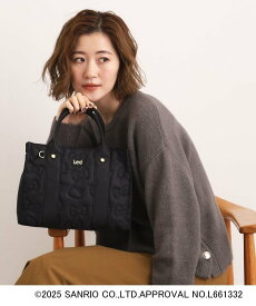 grove 【ハローキティ】Lee別注リボンキティキルトスクエアトート グローブ バッグ トートバッグ ベージュ ブラック【送料無料】