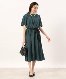 【SALE／37%OFF】UNTITLED 【オケージョン/洗える】ナチュラルビンテージデシンワンピース アンタイトル ワンピース・ドレス その他のワンピース・ドレス グリーン ピンク ネイビー【送料無料】