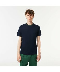 【SALE／30%OFF】LACOSTE ボーダーリブネック鹿の子地Tシャツ ラコステ トップス カットソー・Tシャツ ネイビー ホワイト レッド【送料無料】