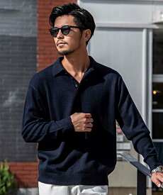 CavariA CavariA カシミアタッチ長袖ポロシャツ シルバーバレット トップス ポロシャツ ベージュ ブラック グレー ネイビー ホワイト【送料無料】