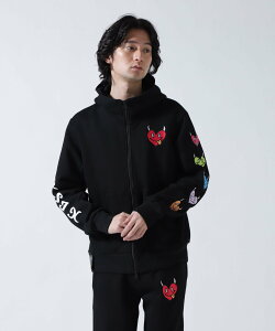 �ySALE�^40%OFF�zB'2nd maxsix(�}�b�N�X�V�b�N�X)ONI HEART ZIP PARKA �r�[�Z�J���h �g�b�v�X �p�[�J�[�E�t�[�f�B�[ �u���b�N �O���[�y���������z