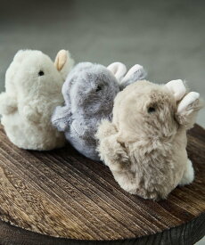 FashionLetter ふわふわウサギチャーム ぬいぐるみ ビーフラット アクセサリー・腕時計 その他のアクセサリー・腕時計 ベージュ グレー