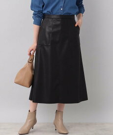 【SALE／68%OFF】UNTITLED フェイクレザースカート アンタイトル スカート その他のスカート ブラック ベージュ【送料無料】