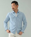 【SALE／30%OFF】Brilla per il gusto GUY ROVER / ストライプ ウエスタンシャツ ビームス アウトレット トップス シャツ・ブラウス ブルー【送料無料】