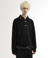 【SALE／50%OFF】HARE メタルボタンヘンリーネックプルオーバー ハレ トップス ニット グレー ブラック【…