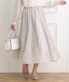 【SALE／30%OFF】Couture Brooch 花柄プリーツスカート クチュールブローチ スカート その他のスカート ホワイト ブラック グレー【送料無料】