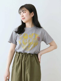 【SALE／10%OFF】Green Parks Double FlagsヴィンテージライクプリントT 24SS/半袖/クルーネック/夏/綿100% グリーンパークス トップス カットソー・Tシャツ グレー イエロー ネイビー【送料無料】