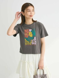 【SALE／10%OFF】Green Parks Double FlagsヴィンテージライクプリントT 24SS/半袖/クルーネック/夏/綿100% グリーンパークス トップス カットソー・Tシャツ グレー ネイビー イエロー【送料無料】