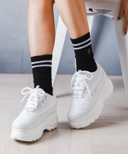 attagirl 厚底レースアップスニーカー アタガール シューズ・靴 スニーカー ホワイト シルバー ブラック