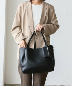 【SALE／30%OFF】Depral ミニケース付きA4トートバッグ ヴィータフェリーチェ バッグ トートバッグ グレー シルバー ブラック【送料無料】