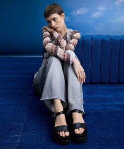 CHARLES & KEITH ツイル フラットフォームアンクルストラップサンダル チャールズアンドキース シューズ・靴 その他のシューズ・靴 ベージュ ブラック【送料無料】