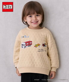 【SALE／20%OFF】petit main 【TOMICA】キルティングトレーナー ナルミヤオンライン トップス カットソー・Tシャツ ホワイト