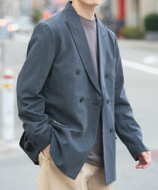 【SALE／60%OFF】URBAN RESEARCH ITEMS Gabardine Double Blest Jacket アーバンリサーチアイテムズ ジャケット・アウター テーラードジャケット・ブレザー ネイビー ブラック【送料無料】