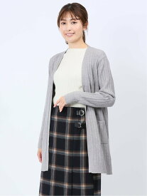 【SALE／20%OFF】m.f.editorial ウォッシャブル ワイドリブ ロングトッパー タカキュー トップス カーディガン グレー ブラウン【送料無料】