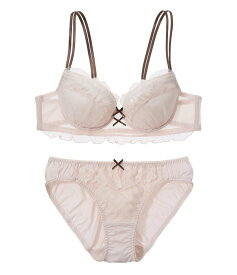 PEACH JOHN 【自然な丸胸をメイク力】ナチュラルバストメイクレースブラセット_25秋冬 ピーチ・ジョン インナー・ルームウェア ブラ＆ショーツセット ブラック レッド ホワイト ブルー ピンク グレー