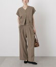 ドライウェザーストレッチベルト付き2タックワイドパンツ(セットアップ可)