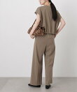 ドライウェザーストレッチベルト付き2タックワイドパンツ(セットアップ可)