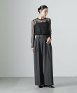 ドライウェザーストレッチベルト付き2タックワイドパンツ(セットアップ可)