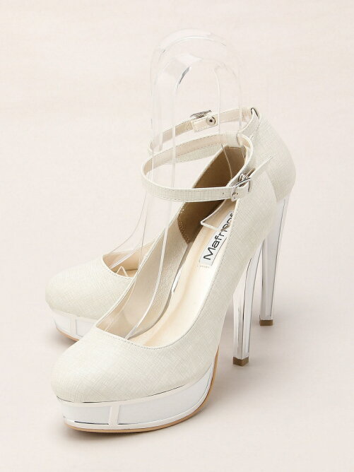 Mafmof Mafmof タイルヒールのアンクルストラップパンプス Rakuten