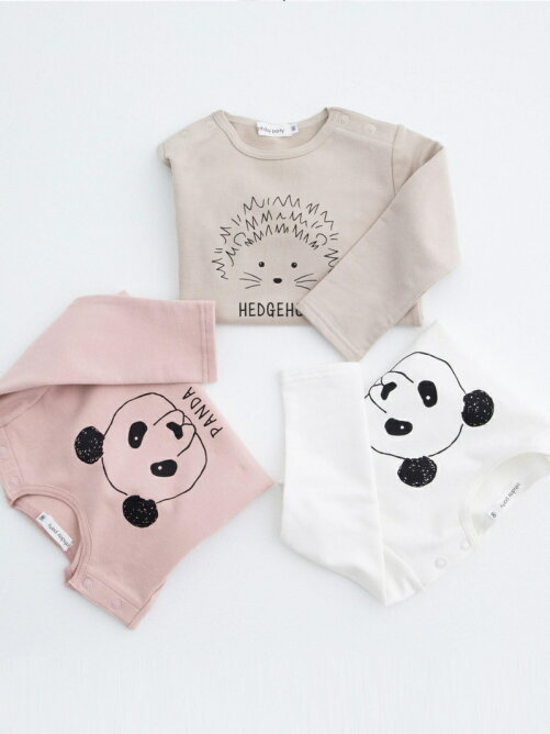 Bebe Online Store アニマル パンダ ハリネズミ プリント 長袖 トレーナー 80 110cm Rakuten Fashion 楽天ファッション 旧楽天ブランドアベニュー Cf5684